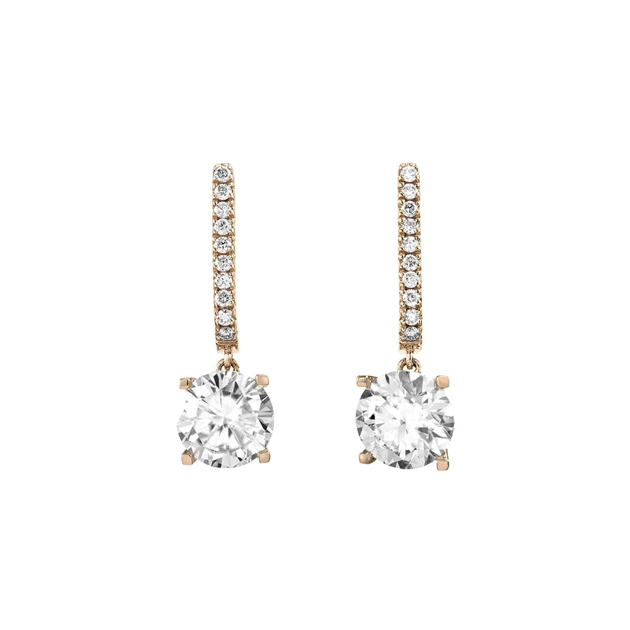 Gold diamond store dangle earrings