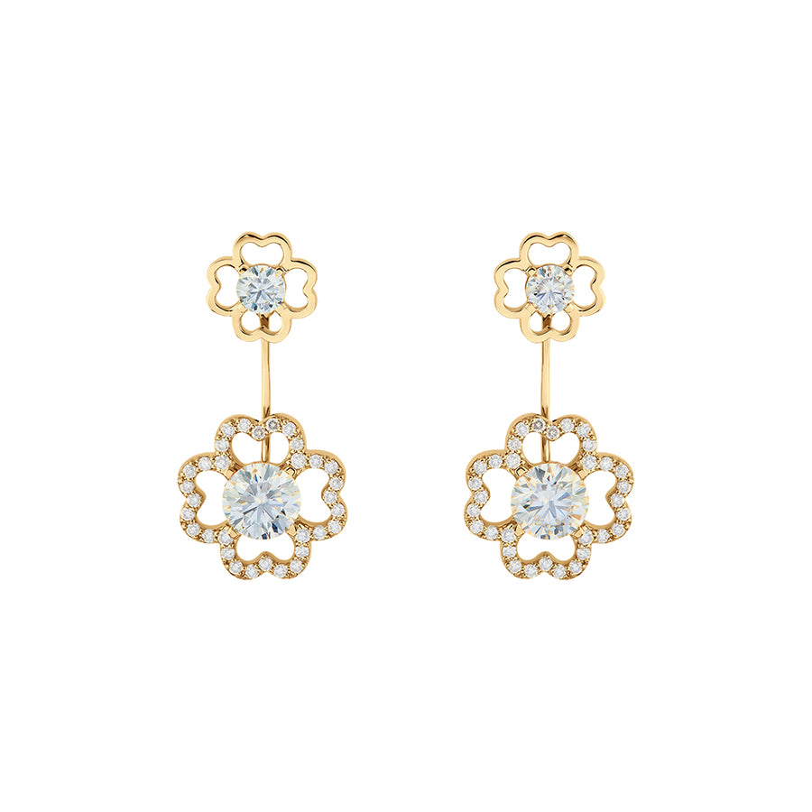 Marquise Shaped Pavé Floral Earring Jackets